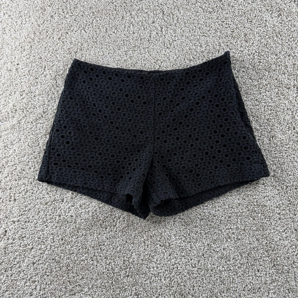 Banana Republic Shorts Womens 4 29W Black Lace Eyelet Chino Lined Summer Casual